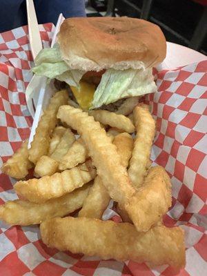 Cheeseburger and fries