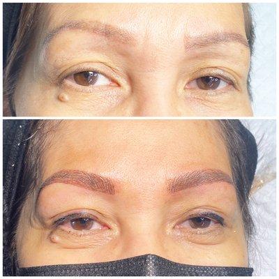 Natural brows with hair strokes