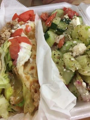 Chicken Gyro, Greek salad. Yummy!