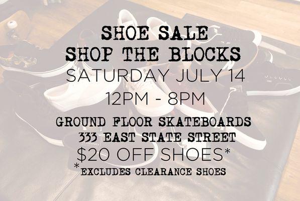 Shop The Blocks returns!
Shoe Sale: $20 Off Shoes
Check Out New NB# and other Skater Owned Shoe Companies