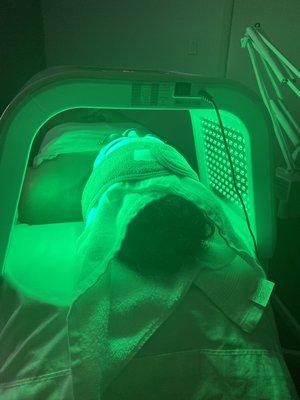 Led light therapy with a full arm/leg massage! Try out Serenity facial