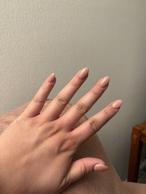 Full set, almond shape, gel polish