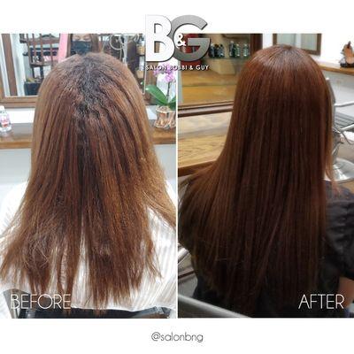 Permanent Straightening with Brazilian Blowout Treatment by Stylist Miran