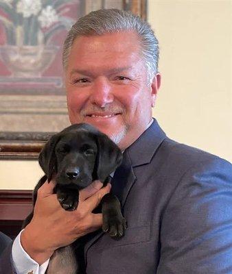 Gary with Therapy Dog Rose!