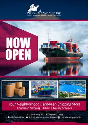 NOW OPEN! Your neighborhood Caribbean Shipping Store.