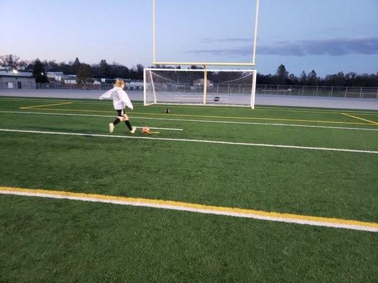 Great turf field! This is our #10 getting in some extra practice. :)