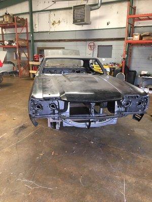 A 1970 Chevelle getting ready for restoration.