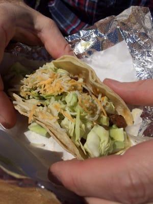 A carne asada taco.