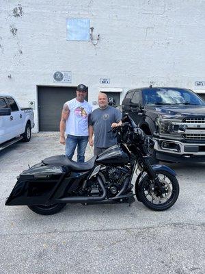 We blacked out this Street Glide for our customer & it came out awesome. We appreciate the continued business.