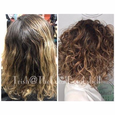 Natural curly hair, cut, color & style by Trish