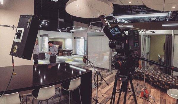 Setting up a shot with the great people at Midwest commercial interiors.