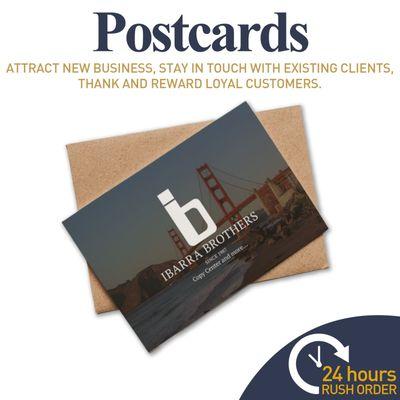 Reach new markets, maintain contacts and more with full color Postcards! Printed on premium quality card stock