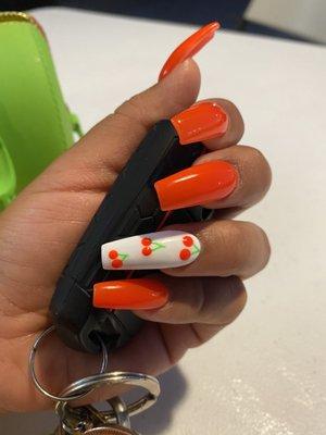 Cherry summer nail design