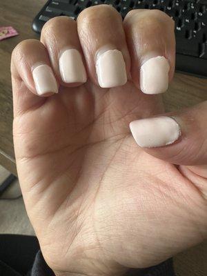 Gel manicure started peeling within a few days and polish is crooked