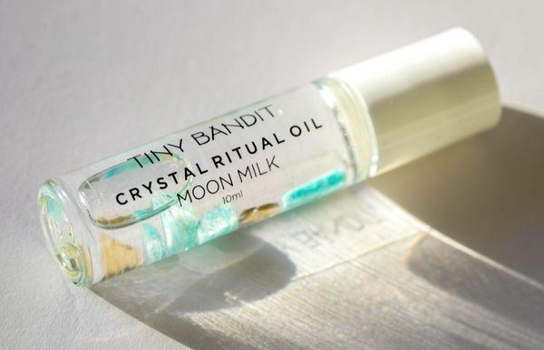 Moon Milk Crystal Ritual Oil. Plant based perfume oil.