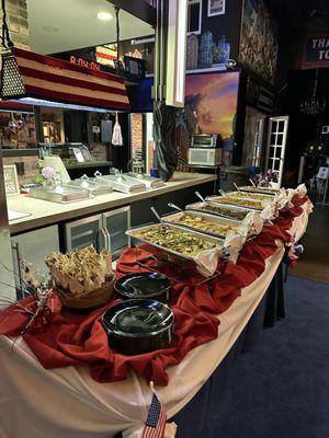 Food set up by Dream Street Caterers.  Even better than it looked!