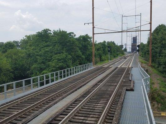 Looking over the historic Delair bridge into Philadelphia.