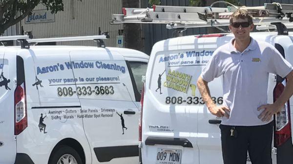 I'm Aaron, give me a call! We guarantee sparkling quality, friendly window cleaning service! Your pane is our pleasure!