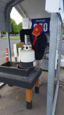 Propane refill station