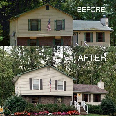 The new GAF shingle brought new life to the home.  Out with the old and in with the new .