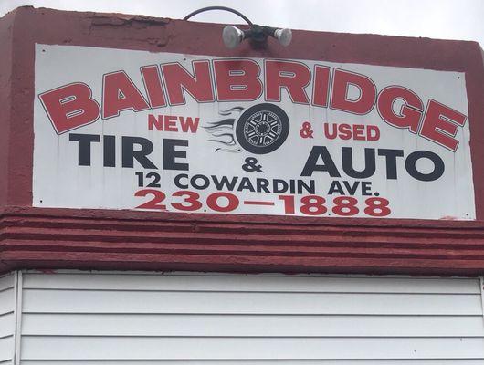 Bainbridge Tire & Auto sign