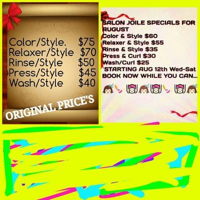 August Hair Special's Price cut come get slayed and save ask for Crystal see my work on ig @phillystylist_215