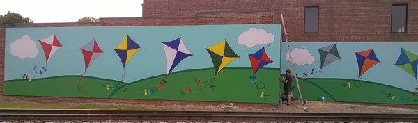 Color the County 2017 added a mural in Franklin with whimsical kites  by Danny Causey