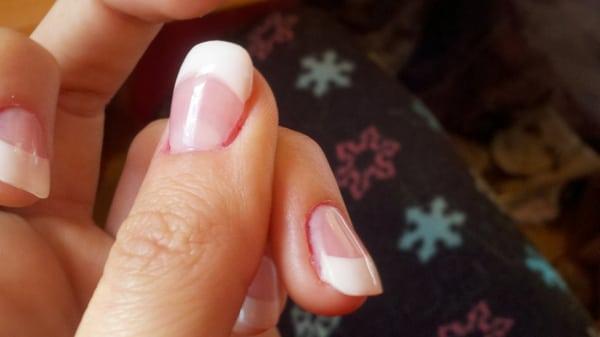 uneven side of acrylic nails