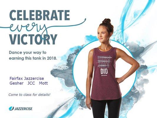 Attend 150 classes in 2018! Earn this cute tank!