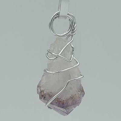 Amethyst wire wrapped pendant