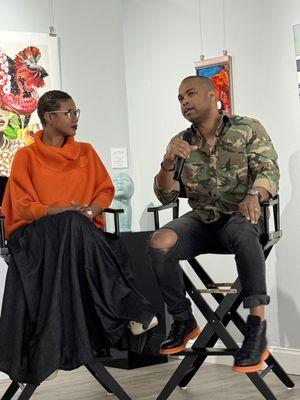 Artist Kianne Patrice Hutchinson and Artist /Gallery owner Gavin Jordan