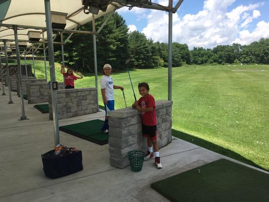 Hit balls rain or shine under our cover.  Also great to get out of the sun;)