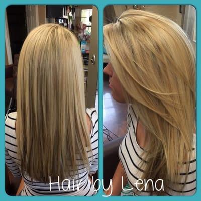 Lena does an AMAZING job, as you can see!!! I have extremely thick hair and she knows exactly what she's doing