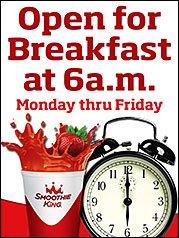 Now Open at 6:00AM!