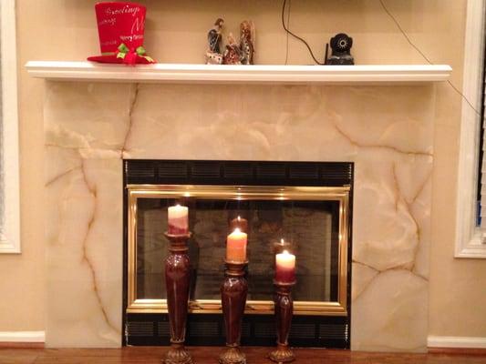 Custom Made Onyx Fire Place