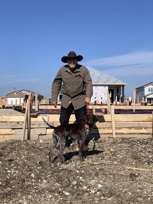 Me,my dog, and my house being built