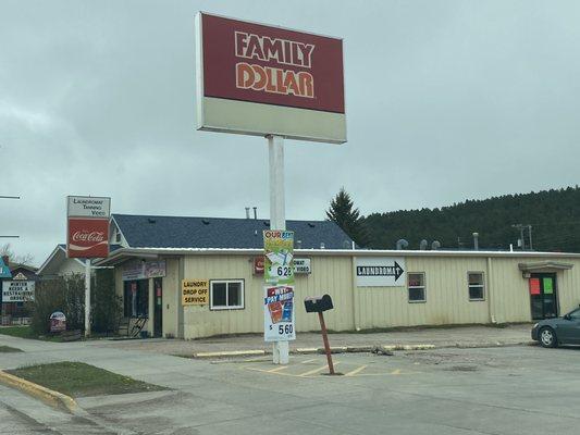 Ignore the Family Dollar sign, that's next door. This place is the yellow building.