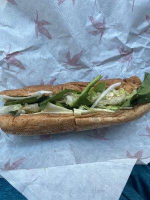 Cheese hoagie with veggies