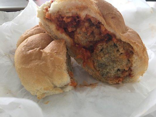 House made meatballs, hard roll.