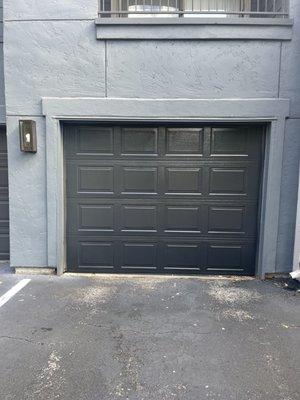 Garage door paint at apartment complex