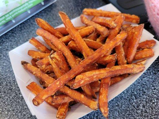 Side of sweet potato fries. Nothing special, don't know how much because no prices on the menu.