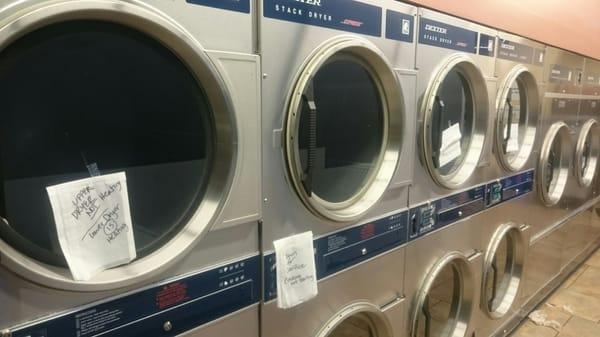 Yep. All 4 top dryers are out of service.