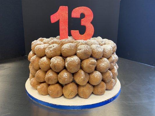 Donut Hole Cake for a 13 year old birthday