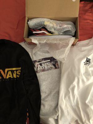 2 LS tees, sweatshirt & Fire shoes