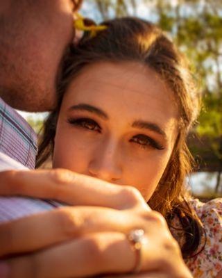 Photo from client with natural lighting from her makeup for engagement photos