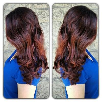 Dark red violet to red color melt. 
Hair by Heather LoPiccolo