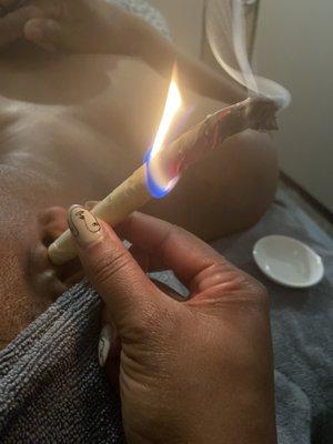 Holistic Ear Candling removes excess ear wax and is super relaxing