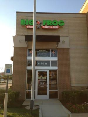 Big Frog Custom T-Shirts right next to Applebee's in Highland Village. On the corner of Market Place Rd. and Justin Rd. (FM407)