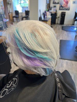 Permanent color on naturally silver hair