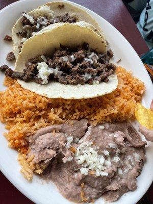 Carne Asada taco plate!